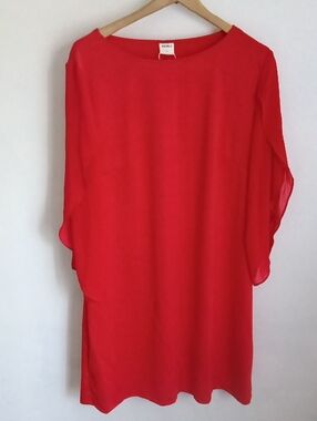 MIA Vibrant Red Long-Sleeve Shift Dress